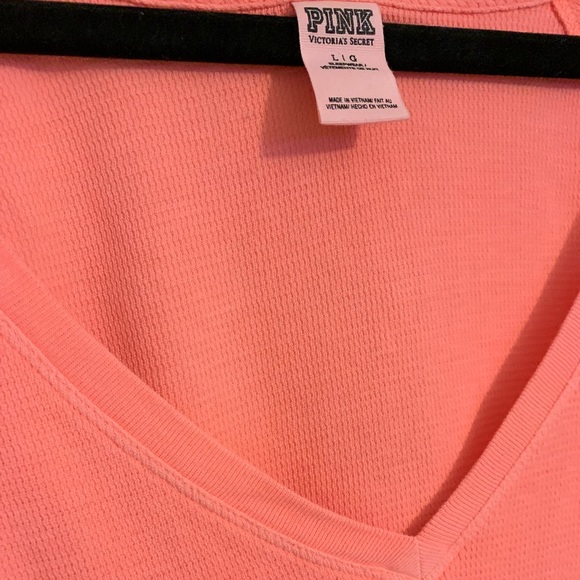 Pink long sleeve thin thermal style shirt - Picture 2 of 2